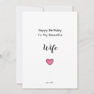 Wife i miss you romantic heart birthday est card