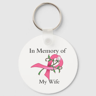 Wife - In Memory - Breast Cancer Keychain
