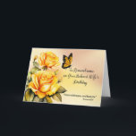 Wife in Remembrance on Her Birthday Religious Card<br><div class="desc">This card offers a tender and comforting way to remember someone’s wife on her birthday. Yellow roses and a monarch butterfly adorn the soft watercolor background, symbolizing love and transformation. The scripture, "The Lord bless you and keep you" from Numbers 6:24, serves as a reminder that while she is no...</div>