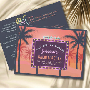 Wife is a Showgirl retro Bachelorette Invitation