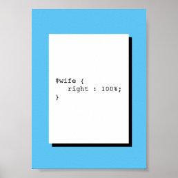 Wife is Always Right Funny CSS Poster