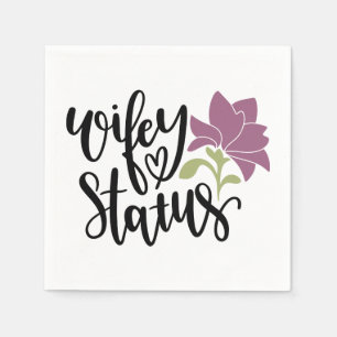 Wife Just Married Wedding Announcement Bride MRS Napkins