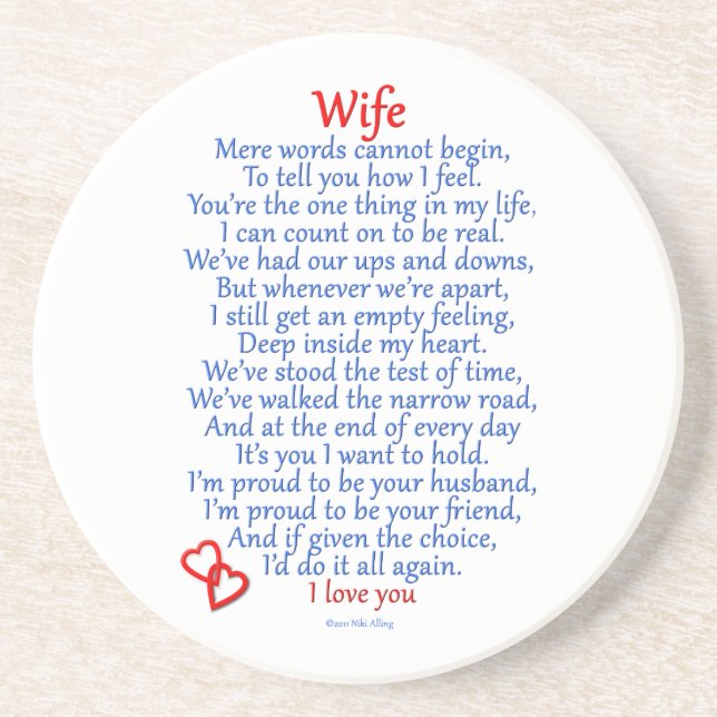 Wife Love Drink Coaster (Front)