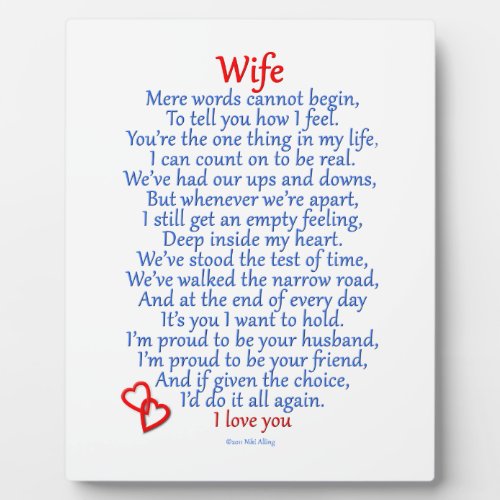 Wife Love Plaque