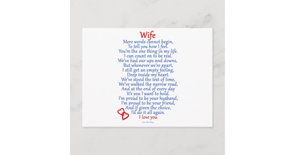 Wife Love Postcard Zazzle