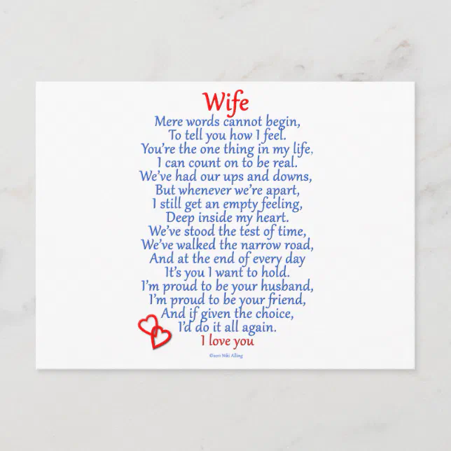 Wife Love Postcard Zazzle
