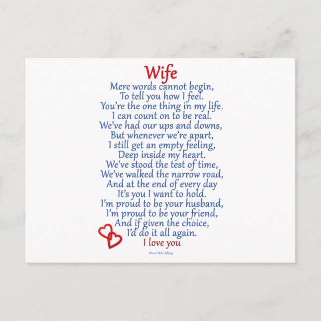 Wife Love Postcard (Front)