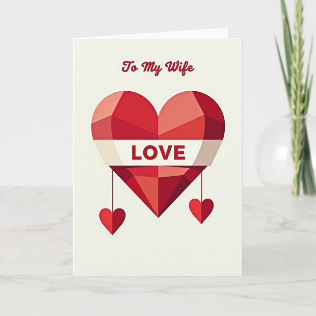 Wife Love Romantic Heart Card (Front)