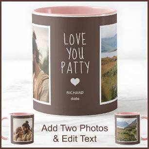 Wife Love You Photos Text Brown C33 Anniversary Mug