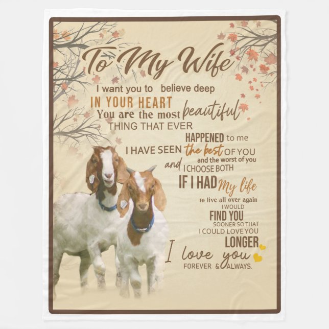 Wife Lover |To My Wife I Love You Forever & Always Fleece Blanket (Front)