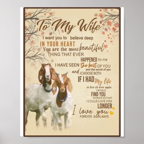 Wife Lover To My Wife I Love You Forever  Always Poster