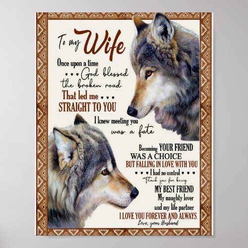 Wife Lover To My Wife I Love You Forever  Always Poster