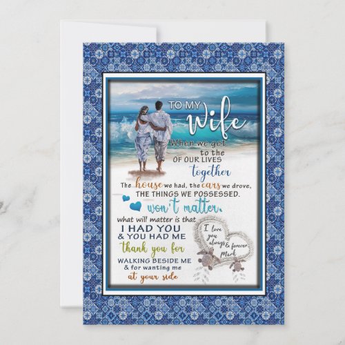 Wife Lovers  To My Wife I Love You Always Forever Holiday Card