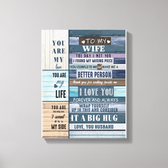 Wife Lovers | To My Wife I Love You Love Husband Canvas Print (Front)