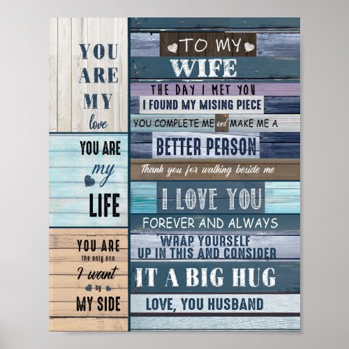 Wife Lovers  To My Wife I Love You Love Husband Poster