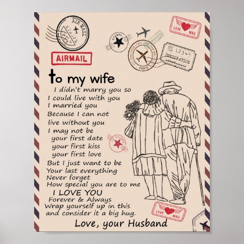 Wife Lovers  To My Wife I Love You Love Husband Poster