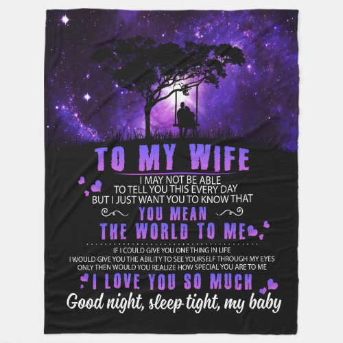 Wife Lovers  To My Wife I Love You So Much Fleece Blanket