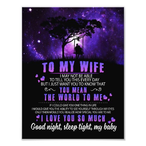 Wife Lovers  To My Wife I Love You So Much Photo Print