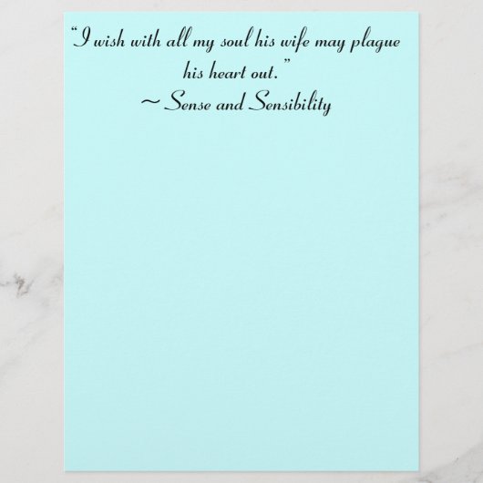 Wife May Plague His Heart Jane Austen Book Quote (Front)