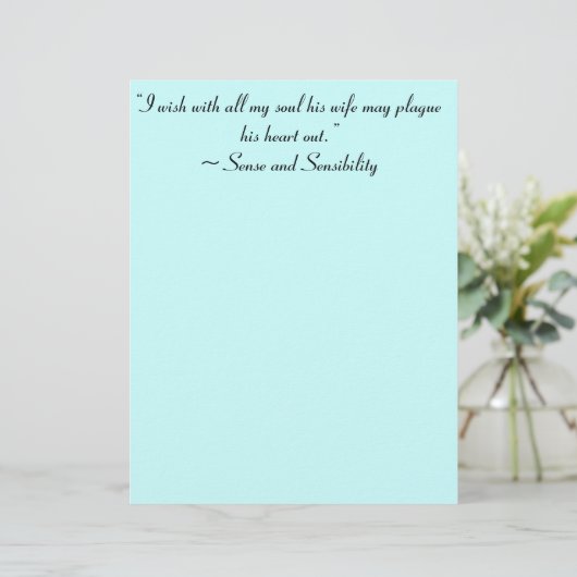 Wife May Plague His Heart Jane Austen Book Quote (Standing Front)