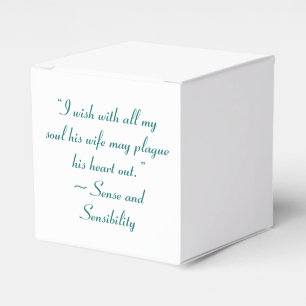 Wife May Plague His Heart Jane Austen Book Quote Favor Boxes