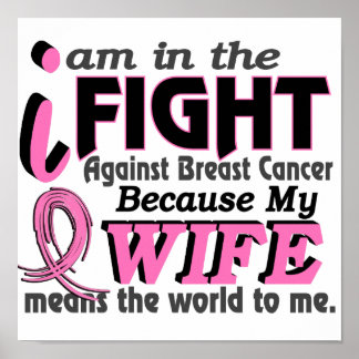 Wife Means The World To Me Breast Cancer Poster