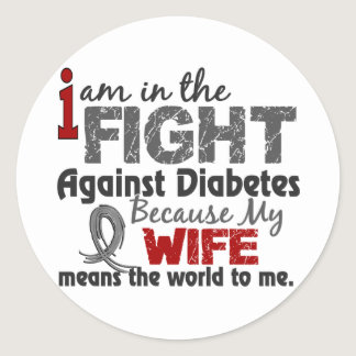 Wife Means World To Me Diabetes Classic Round Sticker