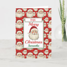 Wife Merry Christmas Santa Holiday Card