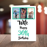Wife Modern Photo Collage 30th Birthday Card<br><div class="desc">Put a smile on a face with this personalized 3 photo collage 30th birthday card for your wife. - Simply click to personalize this design 🔥 My promises - This design is unique and is designed with you in mind 🙏 Thank you for supporting my small business - If you...</div>