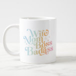 Wife Mom Boss Badass Funny Sarcastic Mother's Day Giant Coffee Mug Wife Mom Boss Badass Funny Sarcastic Mother's Day Giant Coffee Mug