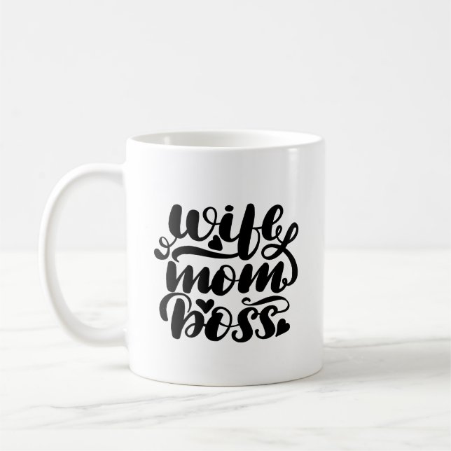 Wife Mom Boss  Coffee Mug (Left)