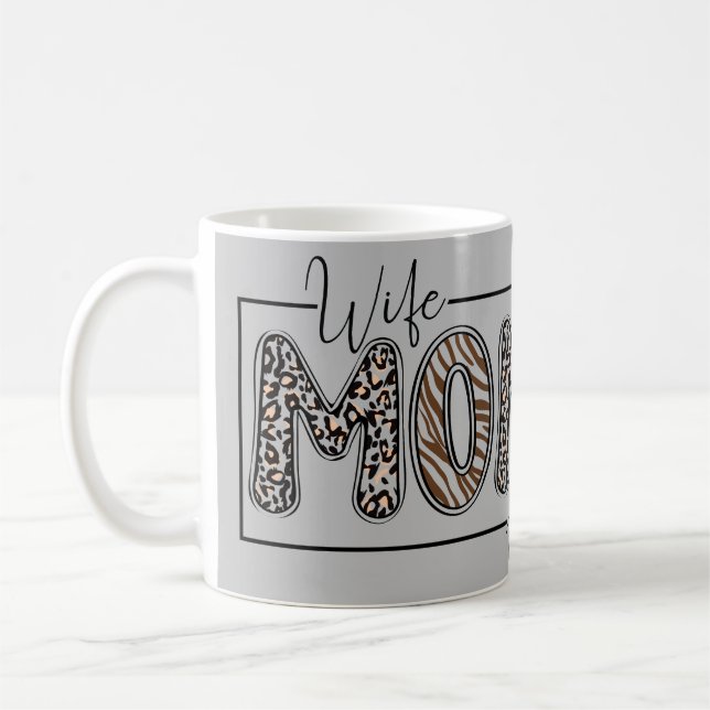 Wife Mom Boss Custom Coffee Mug (Left)