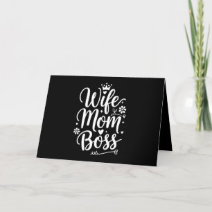 Wife Mom Boss Cute Mother's Day Gift Letterpress Thank You Card