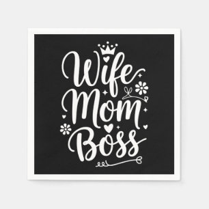 Wife Mom Boss Cute Mother's Day Gift Napkins