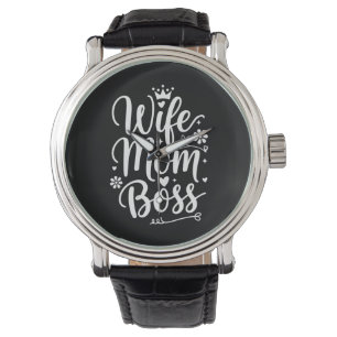 Wife Mom Boss Cute Mother's Day Gift Watch