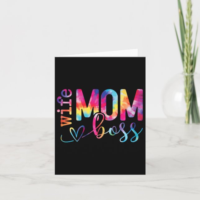 Wife Mom Boss Funny Mothers Day  Card (Front)