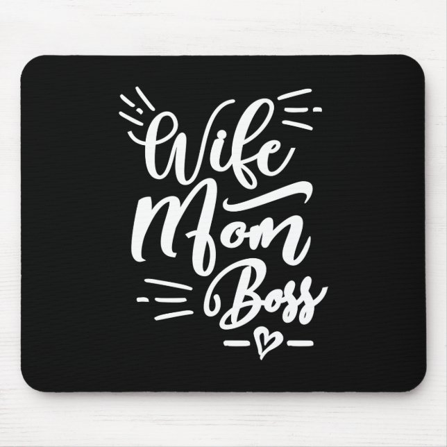 Wife Mom Boss Mouse Pad (Front)