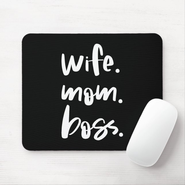 Wife Mom Boss Mouse Pad (With Mouse)