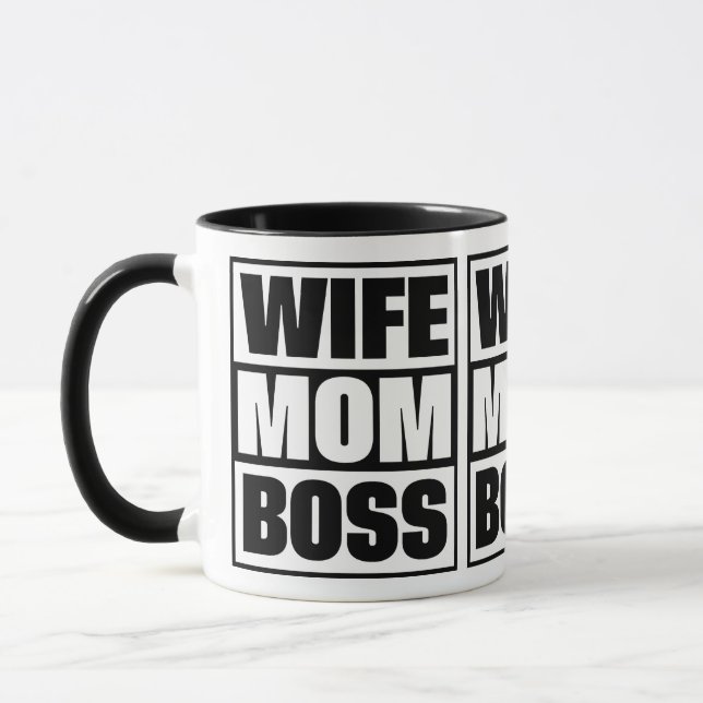 Wife - Mom - Boss Mug (Left)