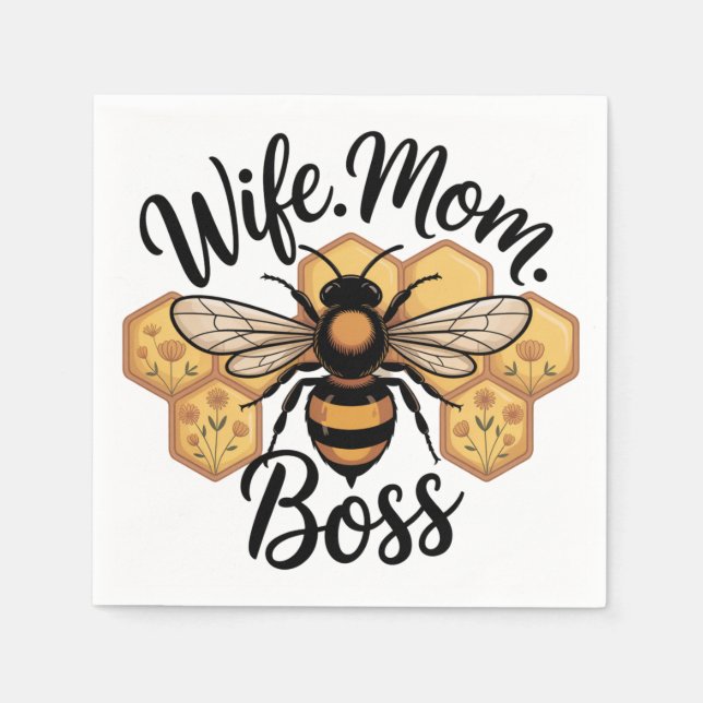 Wife. Mom. Boss Napkins (Front)