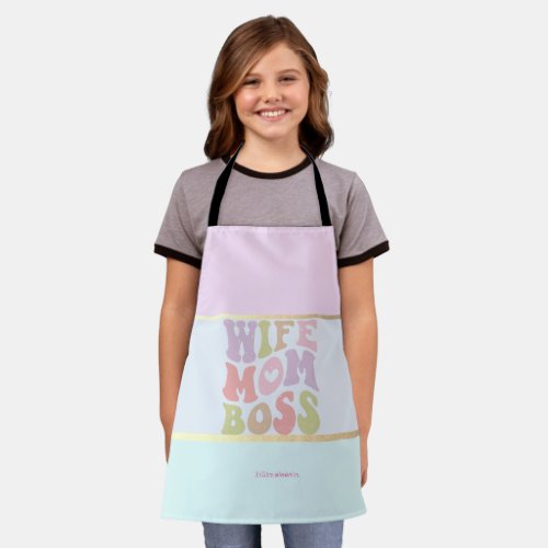 Wife Mom Boss Pastel Colorful Apron