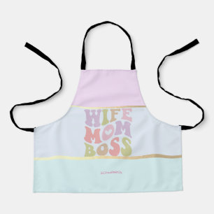 Wife Mom Boss Pastel Colorful Apron