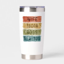 Wife Mom Boss Realtor Watercolor Personalized