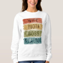 Wife Mom Boss Realtor Watercolor Typography