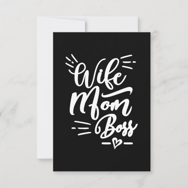 Wife Mom Boss RSVP Card (Front)