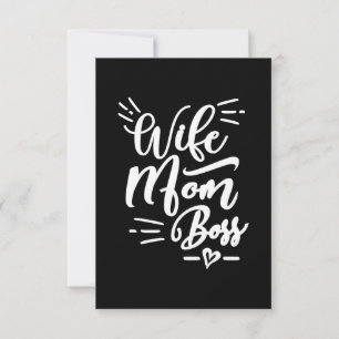 Wife Mom Boss RSVP Card