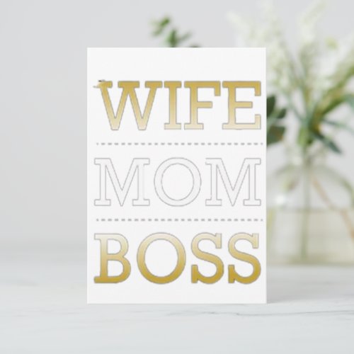 wife mom boss thank you card