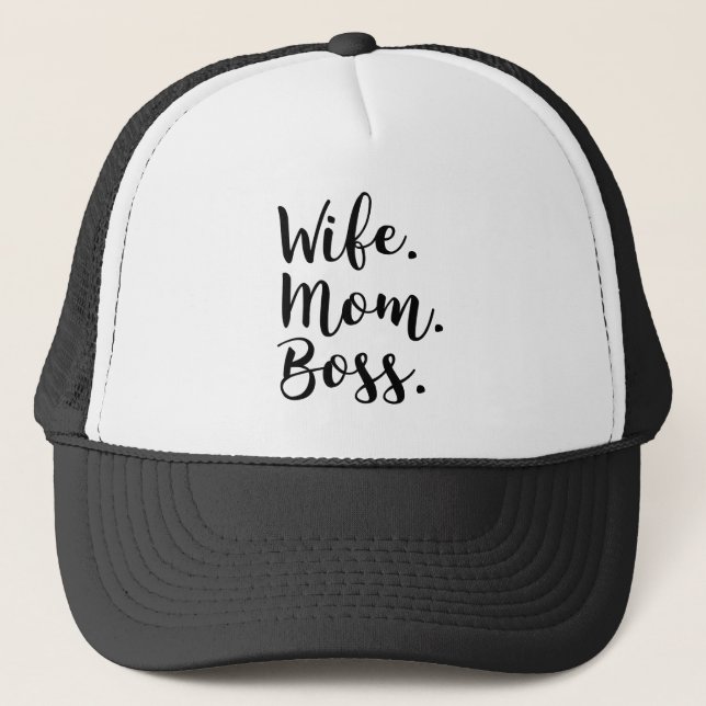 wife mom boss trucker hat (Front)