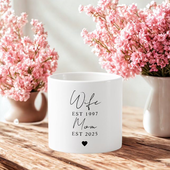 Wife Mom EST 2025 Espresso Cup | Custom Gift (Creator Uploaded)