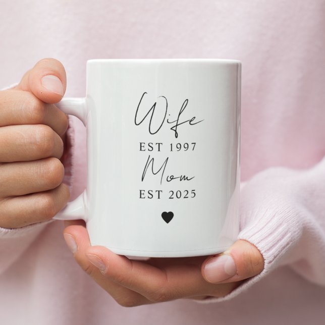 Wife Mom EST Year Mug | Minimalist Custom Family  (Creator Uploaded)